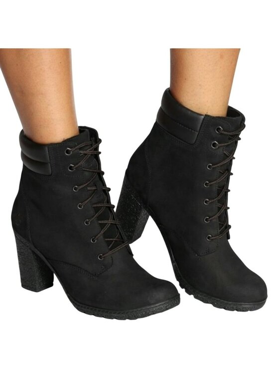 Timberland Shoes - Timberland Tillston 6” Nubuck Block Heel Lace Boots Womens 8.5 Defender Repellen